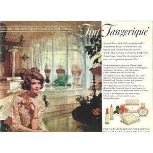 Revlon Makeup Tint Tangerine Advertisement 1960 Vintage Print Ad 2 PAGE 9 inch